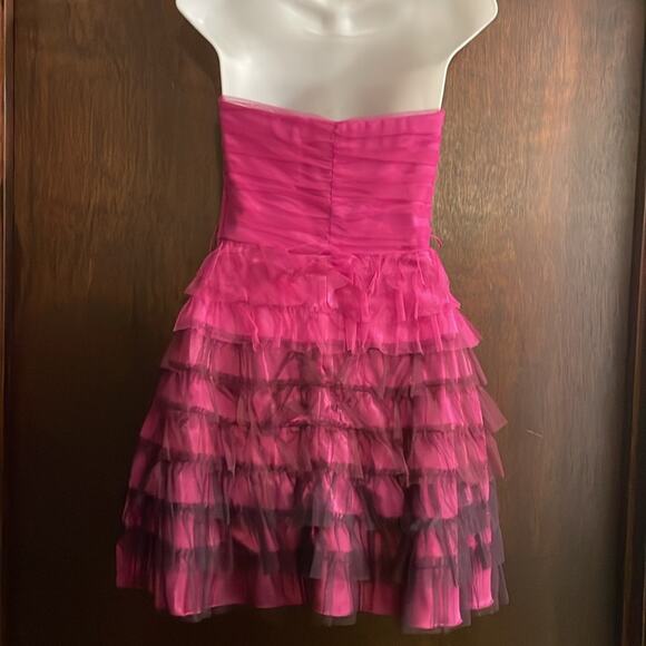 Teeze Me Brand Junior's size 5 Pink Ombre Ruffled Tulle Mini Party Dress Y2K - Picture 6 of 7